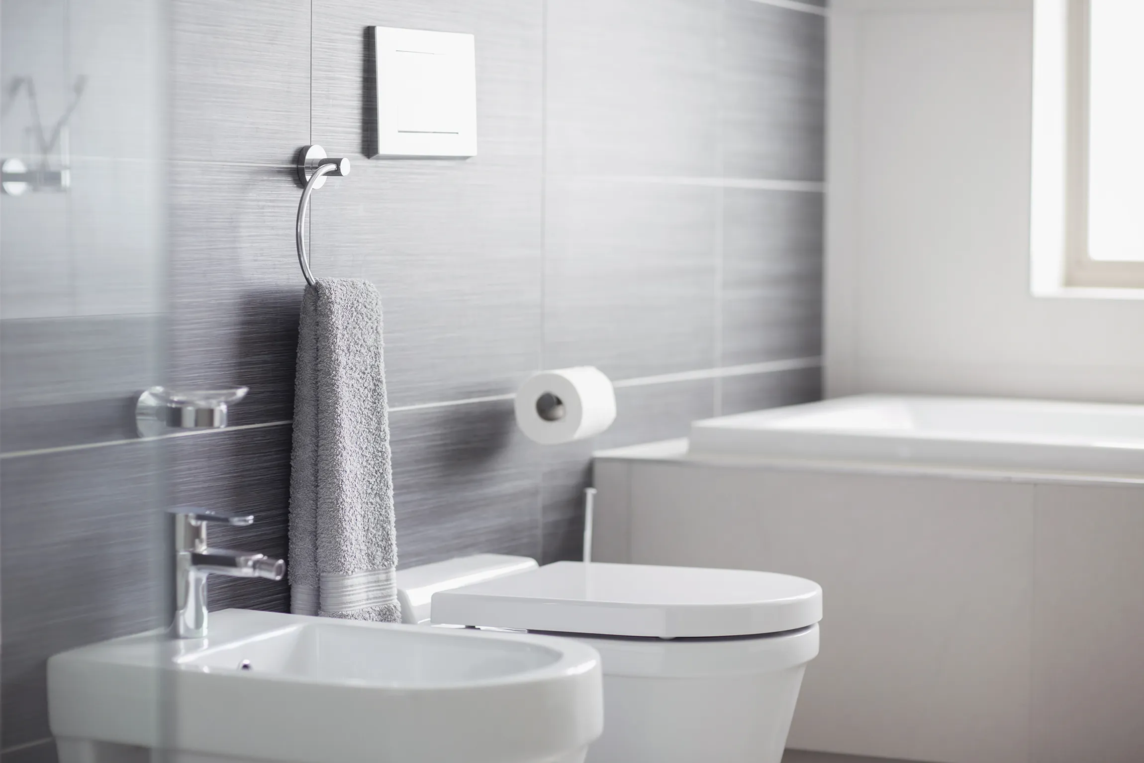 A modern bathroom facility